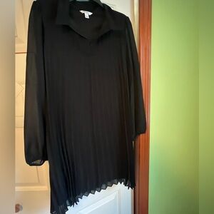 EUC Nine West pleated black cocktail dress, size L